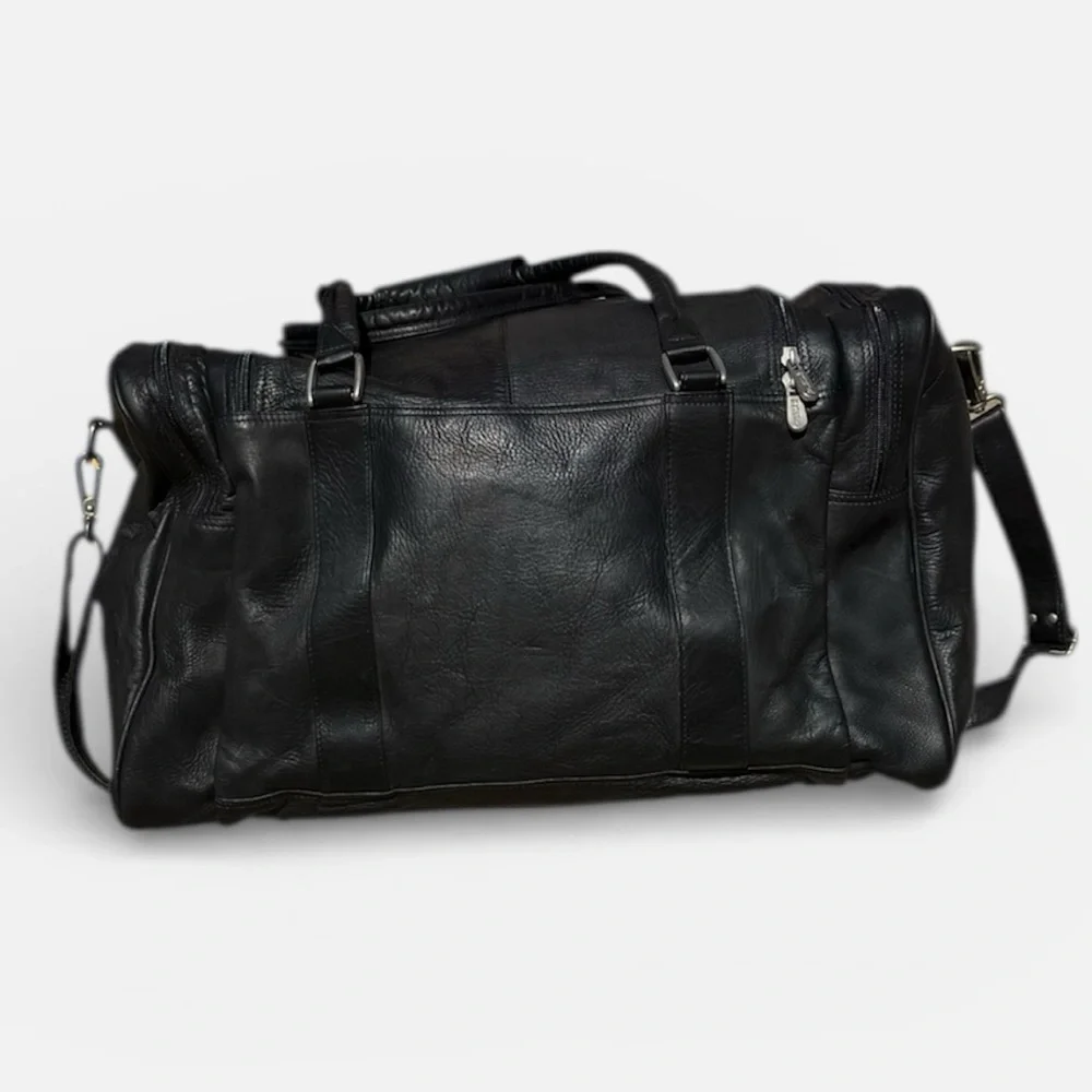 Piel Leather Multi-Compartment Duffel Bag.